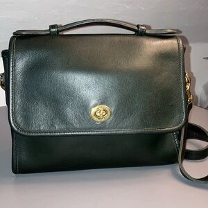 Coach Vintage Court Crossbody/Top-Handle Bag in Dark Green 9870